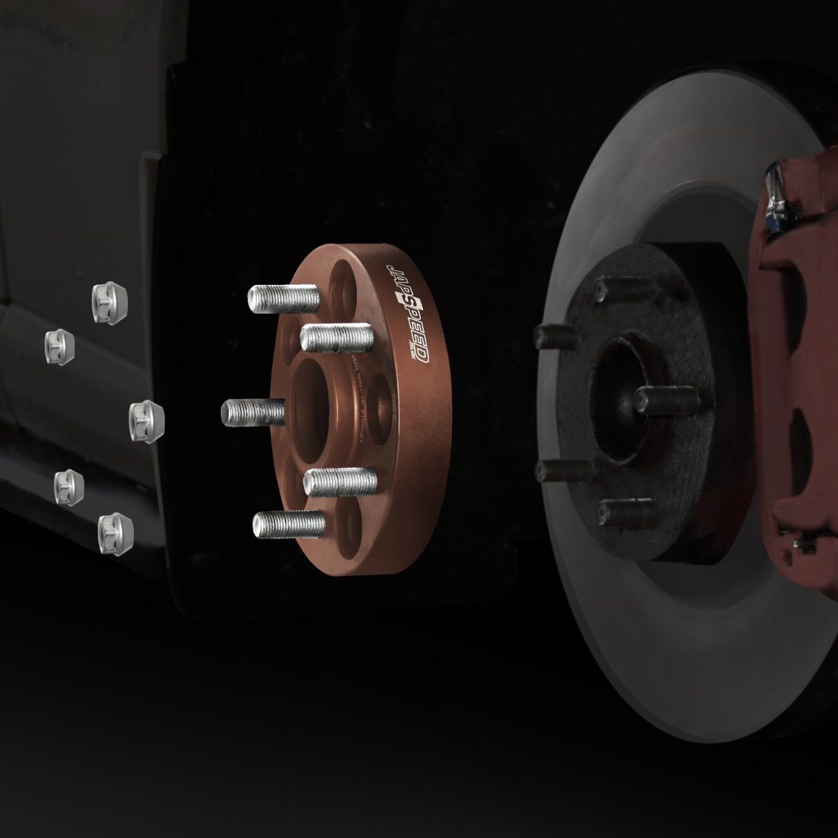 thumbnail image 2 of 2pc 20mm Hubcentric Wheel Spacers 5x4.5 To 5x4.5 - For Jeep Compass, Mazda 3/6, RX-8 - Black Aluminum 2 of 6
